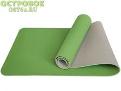 Материал: TPE - ТПЭ (ТЭР, TPE) — это термопластичный эластомер обладающие высокоэластичными свойствами и вязкостью.<br />
Размер: 183х61х0,6 см<br />
Толщина: 6 мм<br />
Вес: 900 гр.<br />
Цвет 1 стороны: Зеленый<br />
Цвет 2 стороны: Серый