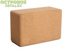 Блок для йоги Indigo 23x15x8 см, пробка, IN102