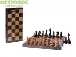 Шахматы турнирные фигуры буковые большие с доской 40х40 см Венге, 343-19