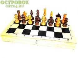 Шахматы обиходные лакированные 02-18